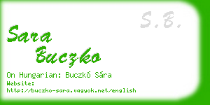 sara buczko business card